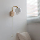 Axyaa Gold Brass Glass LED Wall Sconce Pull Chain Switch Wandleuchte