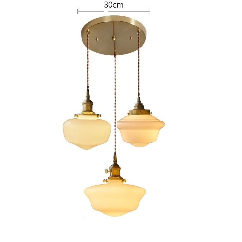 Axyaa White Glass LED Pendant Lamp Nordic Modern Hanglamp for Home, Bathroom, Bedroom