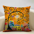 Axyaa Scenic Illustration Cushion Cover 45x45cm for Home Art Decoration
