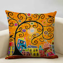 Axyaa Scenic Illustration Cushion Cover 45x45cm for Home Art Decoration