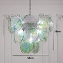 Axyaa Modern Stained Glass Chandelier: Luxury Interior Hanging Lamp for Dining Room, Foyer, Kitchen Island