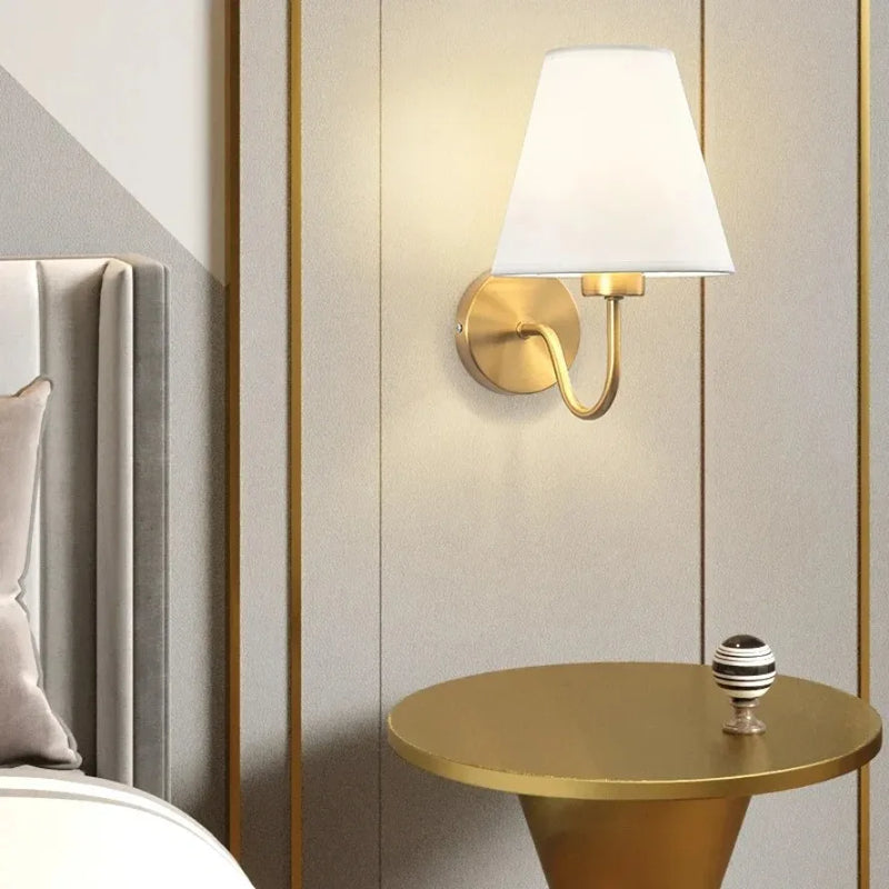 Axyaa Retro Fabric Wall Lamp for Home Decor & LED Lighting