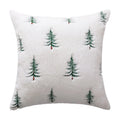 Axyaa Faux Rabbit Fur Christmas Trees Pillow Cover, Soft & Cozy Green/Black/White, 45x45cm