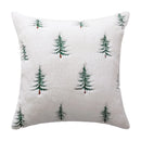 Axyaa Faux Rabbit Fur Christmas Trees Pillow Cover, Soft & Cozy Green/Black/White, 45x45cm