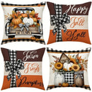 Axyaa Farm Fresh Pumpkins Pattern Cushion Cover for Sofa, Bedroom, Car