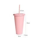 Axyaa Kawaii Coffee Cup Tumbler with Straw Lid - Portable Reusable BPA-Free Bottle