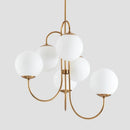 Axyaa White Glass Balls Chandelier Pendant Lamp for Living Dining Room