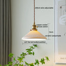 Axyaa Clear Glass LED Pendant Lamp with Knob Switch - Modern Copper Hanglamp