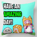 Axyaa Cartoon Print Designer Pillow Cases: Lankybox Series Home Decor Cushion Cover