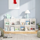 Axyaa Tall White Bookshelf with 12 Cube Storage - Modern Home Office Furniture