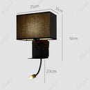 Axyaa LED Fabric Wall Light with USB Charging Port and Adjustable Angle