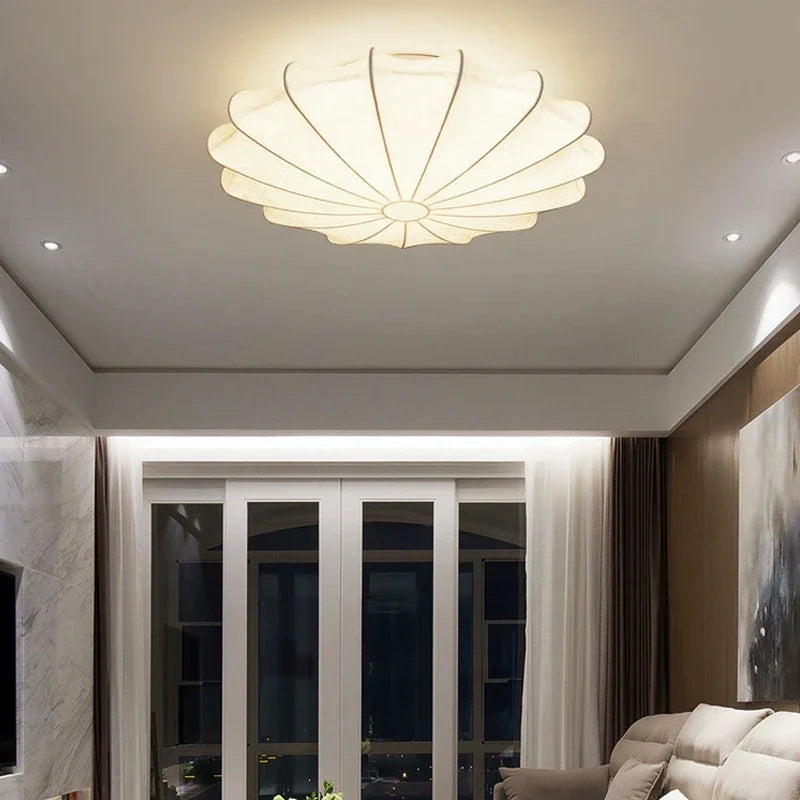 Axyaa Nordic LED Silk Ceiling Lamp - Modern Wabi Sabi Design