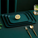 Axyaa Dark Green Rectangular Tray for Storage & Service of Fruit, Jewelry, Tableware