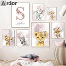 Axyaa Jungle Animals Nursery Posters Set - Kids Room Wall Art Canvas Painting