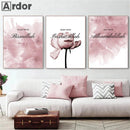 Islamic Canvas Print Flower Calligraphy Wall Art by Axyaa for Home Decor