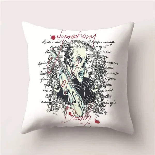 Skull Polyester Pillowcase 45X45CM Axyaa Home Decor Cushion Cover Square Sofa Decor