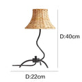 Axyaa Retro Medieval Rattan Weaving Table Lamp LED E27 for Living Room Bedroom