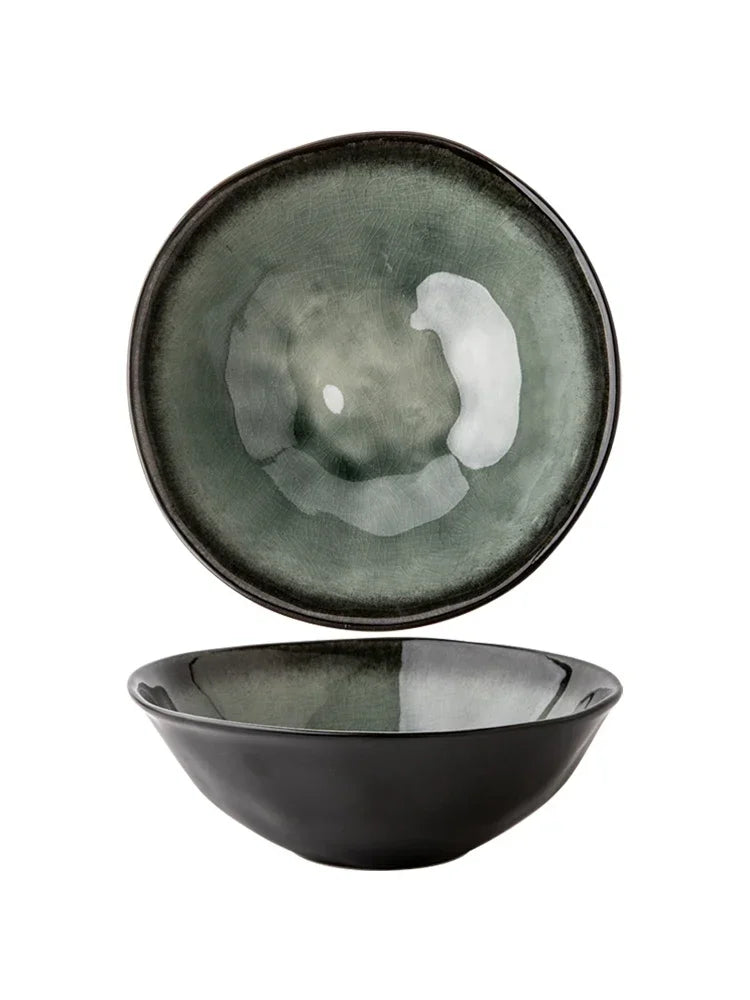 Axya 7.5" Ice Crack Glaze Salad Bowl - Japanese Ramen Ceramic Dish