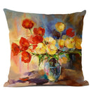 Axyaa Dancing Girl Oil Painting Decorative Pillow Cover 45x45cm