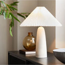 Axyaa Green Ceramic Table Lamp, Minimalist Design for Bedside & Study