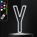 Axyaa Neon Letter Light Sign A-Z Alphabet with Color-Changing Illuminated Lights