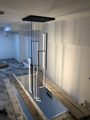 Axyaa Modern LED Stair Chandelier: Nordic Luxury Geometry Villa Pendant Lamps