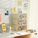Axyaa Desktop Action Figures Storage Box with Drawers and Dust-Proof Plastic Organizer