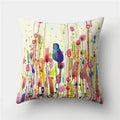 Axyaa Multicolor Bird Floral Landscape Polyester Throw Pillow Cover 45X45CM