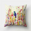 Axyaa Multicolor Bird Floral Landscape Polyester Throw Pillow Cover 45X45CM