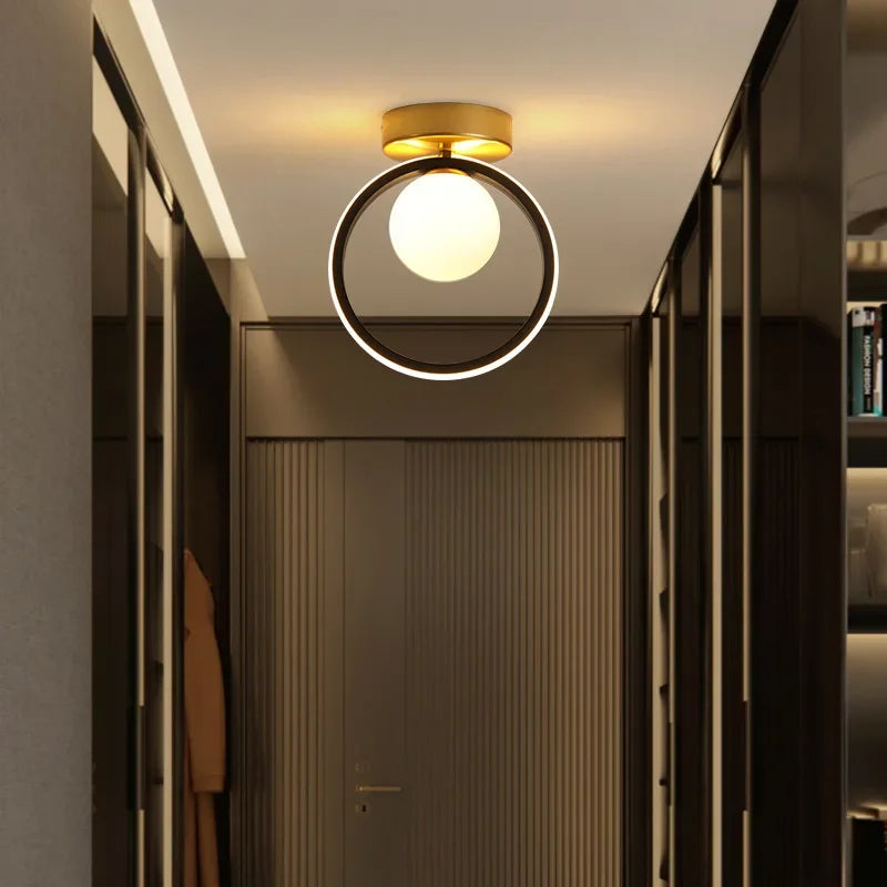 Axya Glass Ball Ceiling Light: Modern LED Chandelier for Bedroom, Bathroom, Stair, Balcony