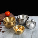 Axyaa Double Layer Rice Bowl for Kids and Adults - Stainless Steel Soup Fruit Bowl