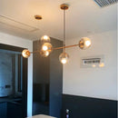 Axyaa Modern Glass Chandeliers Black Hanging Lamp for Kitchen Dining Room Bar