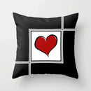 Axyaa Geometric Throw Pillow Cover Set in Red, Blue, and Gray