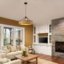 Axyaa Retro Tropical E27 Pendant Light Chandelier for Living Room Bedroom Foyer Dining