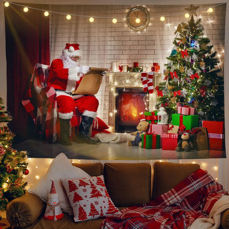 Axyaa Santa Claus Tapestry: Festive Home Decor for Parties, Living Room, Bedroom