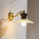 Axyaa Vintage Copper Arm LED Wall Light with Wood Handle for Living Room