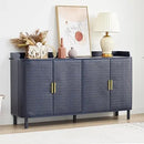 Axyaa 4-Door Wooden Storage Cabinet with Adjustable Shelf and Iron Legs