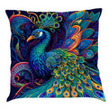 Axyaa Nordic Peacock Oil Painting Cushion Cover for Stylish Home Decor