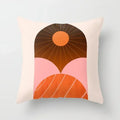 Axyaa Minimal Line Abstract Sun Pattern Plush Pillow Case