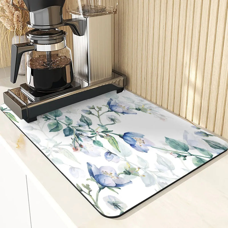 Floral Pattern Kitchen Coasters Set by Axyaa