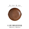 Axyaa Retro Plate with Handle - Round Platter for Dining and Entertaining