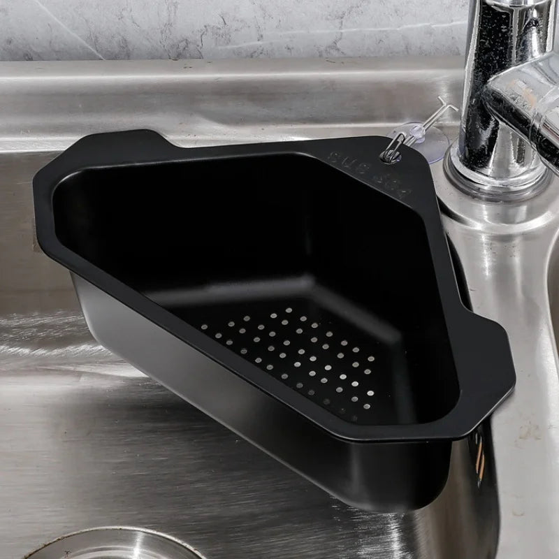 Axyaa Stainless Steel Triangle Sink Drain Basket Food Debris Filter Rack