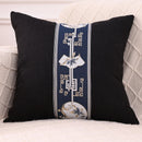 Axyaa Linen Chinese Pavilion Pattern Pillow Cover for Home Sofa Bedroom