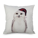 Axyaa Owl Linen Pillowcase 45x45cm Decorative Cushion Cover Sofa Throw Pillows Case