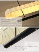 Axyaa Japanese Style Fabric Chandelier: Rustic Wabi Sabi Lighting for Home Decor
