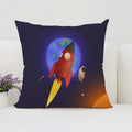 Axyaa Rocket Astronaut Cushion Cover 45*45 Home Decor Pillowcases