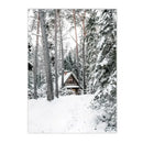 Nordic Winter Forest Wood Wall Art Print by Axyaa