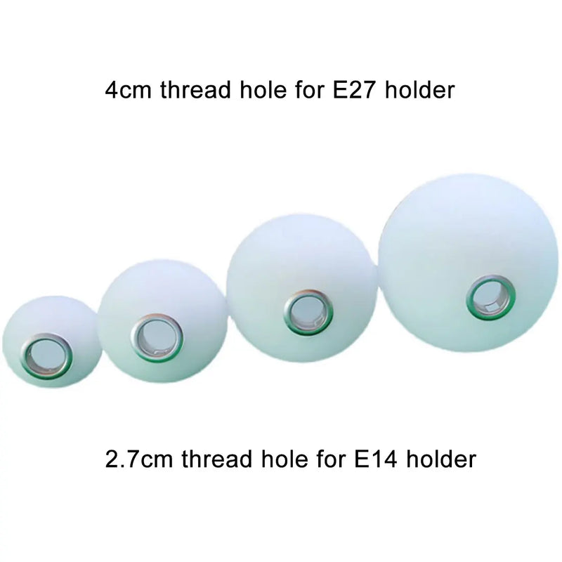 Axyaa Matte White Glass Lamp Shade for E27 E14 Threaded Socket