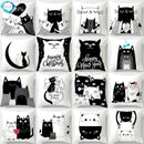 Axyaa Cat Sofa Pillow Cover - Cartoon Style Home Decor Pillowcase