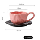 Axyaa Black Red Macaroon Ceramic Coffee Mug Cup With Saucer